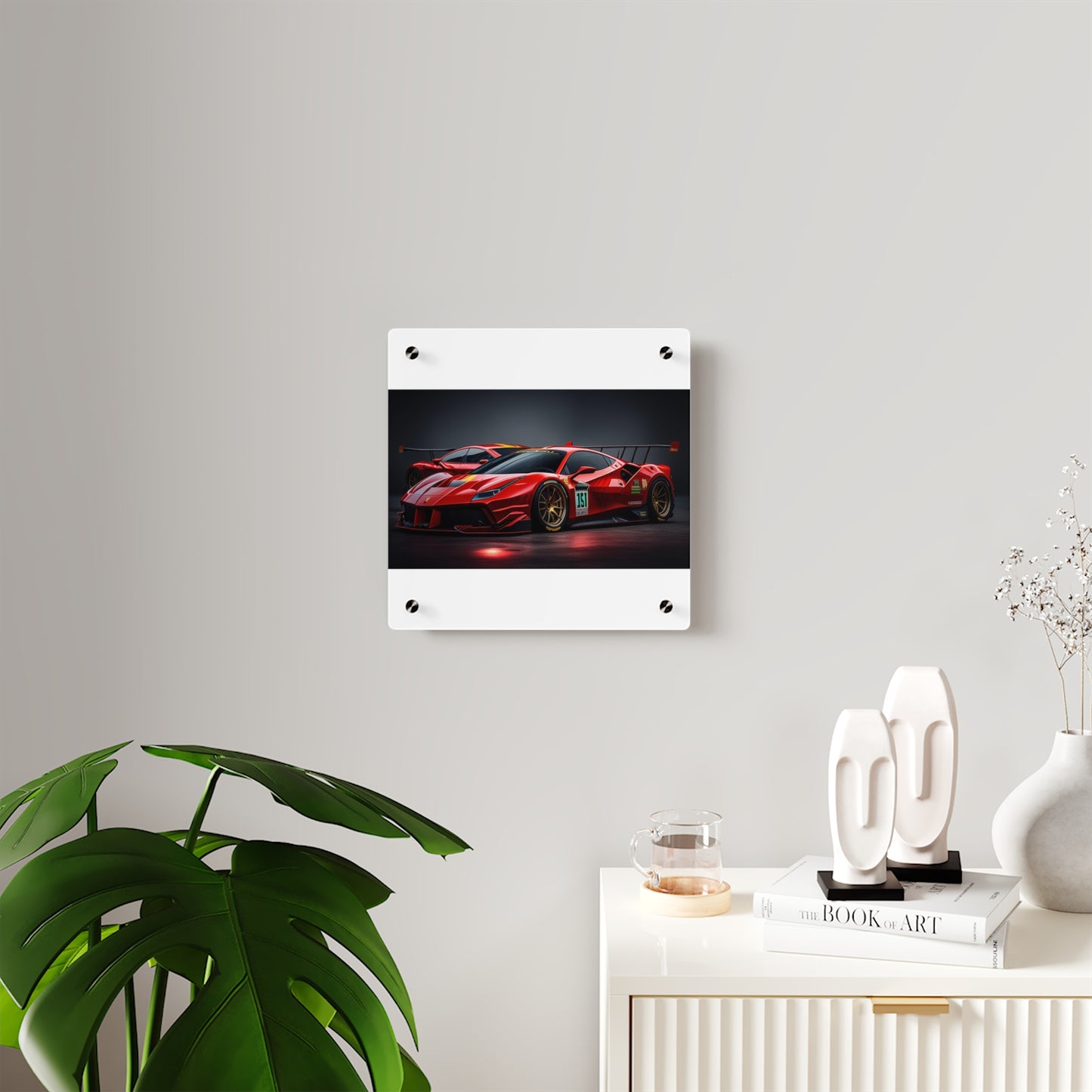 Acrylic Wall Art Panels Ferrari Red 2