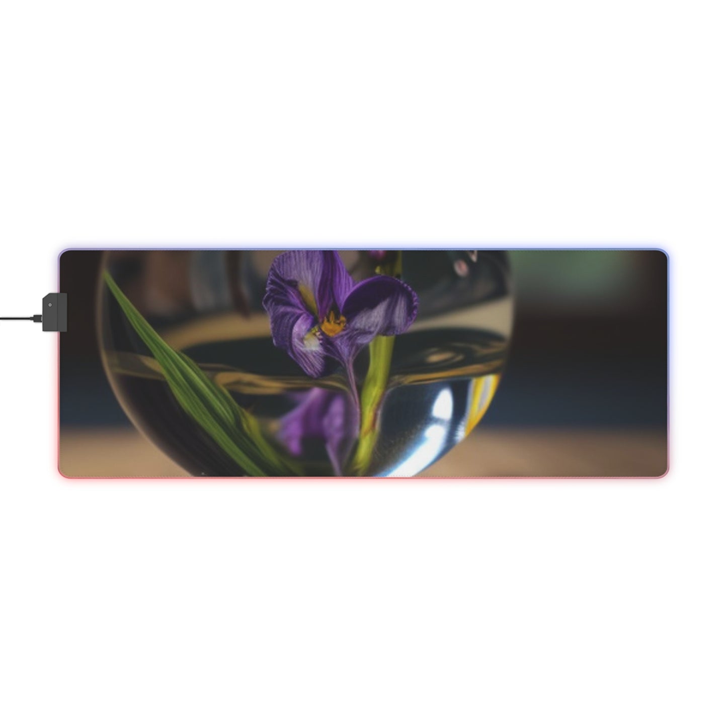 LED Gaming Mouse Pad Purple Iris in a vase 1