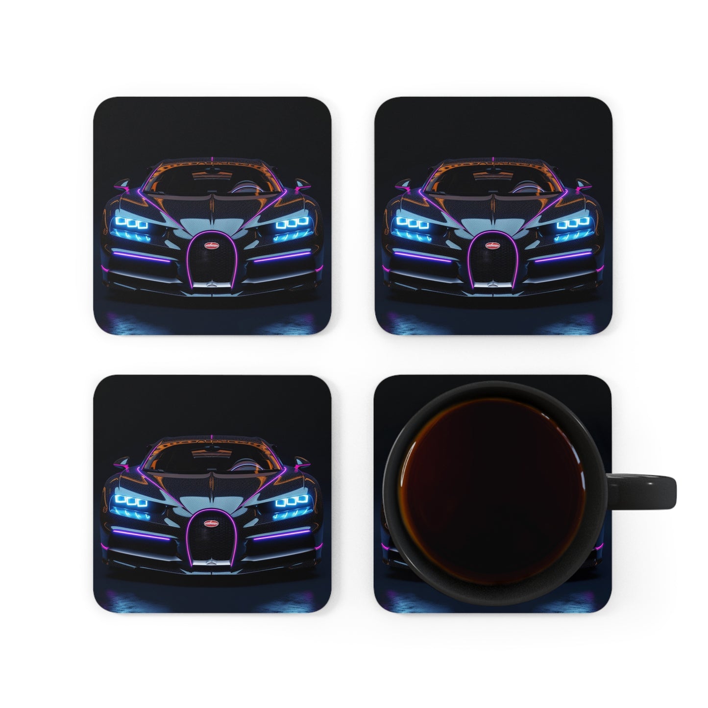 Corkwood Coaster Set Hyper Bugatti Chiron 2