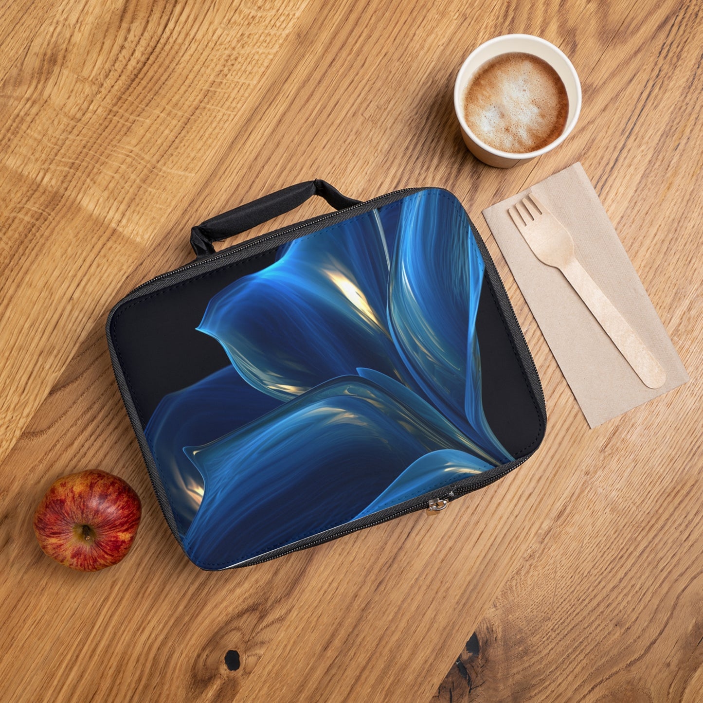 Lunch Bag Abstract Blue Tulip 1