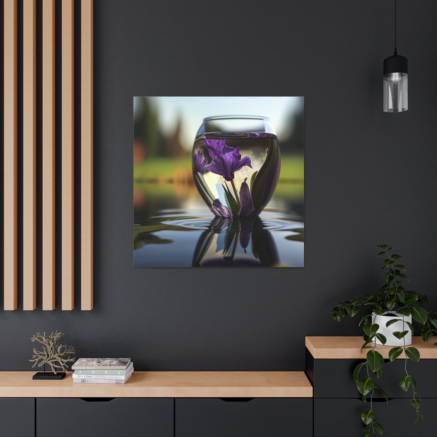 Canvas Gallery Wraps Purple Iris in a vase 3