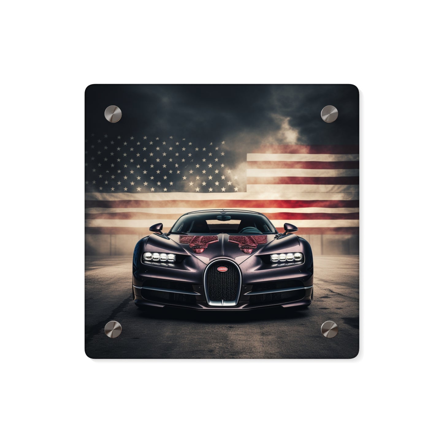 Acrylic Wall Art Panels American Flag Background Bugatti 2