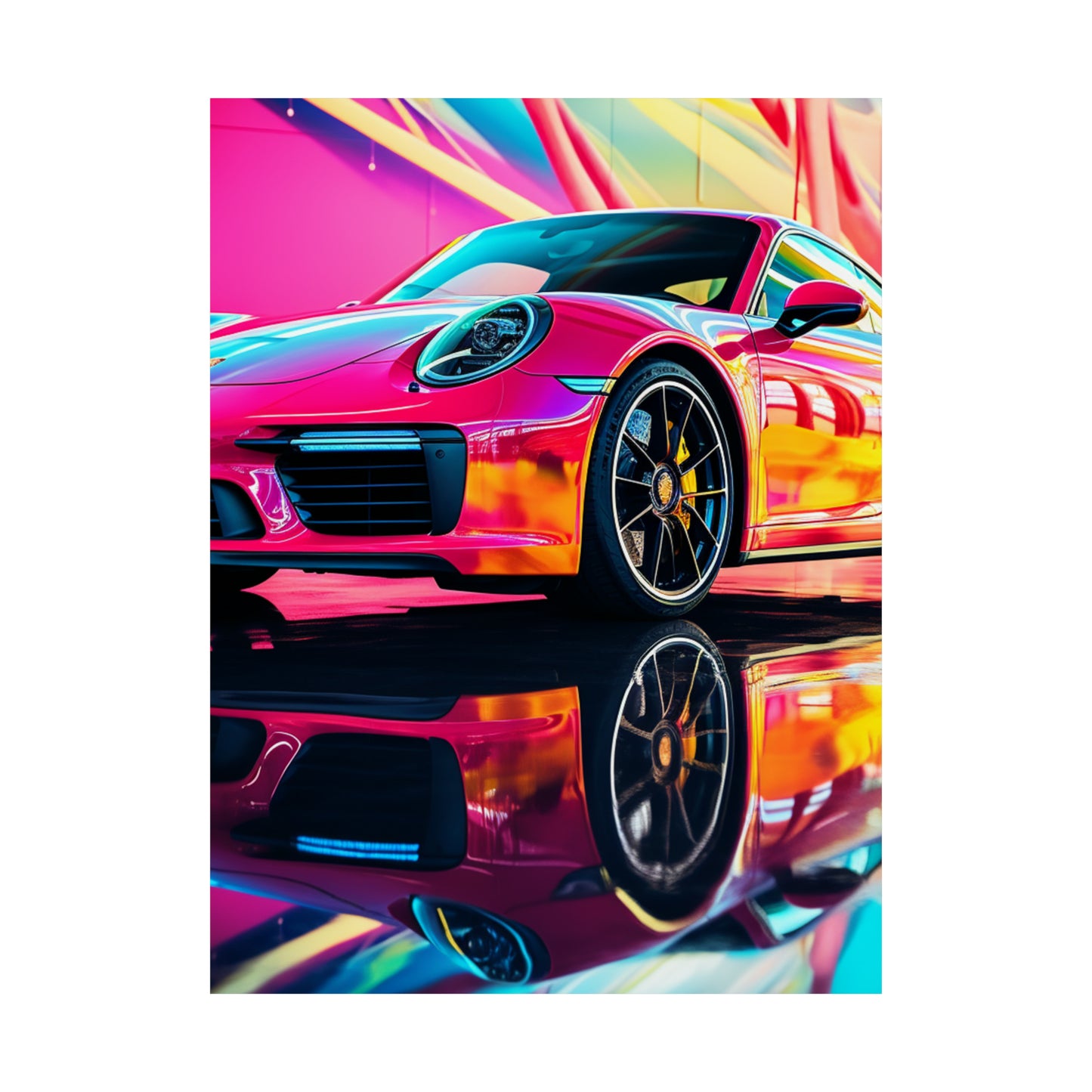 Premium Matte Vertical Posters Macro Porsche 4