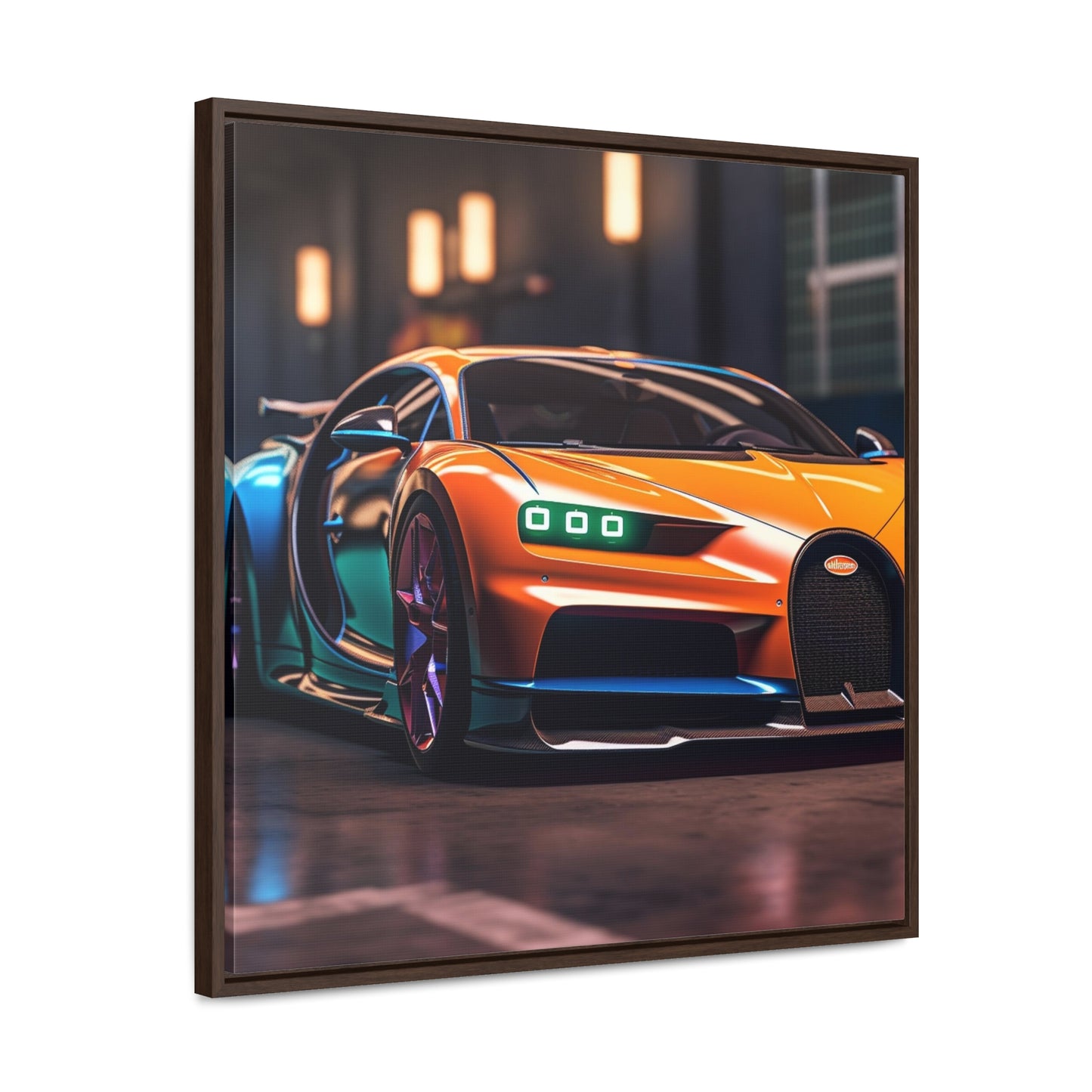 Gallery Canvas Wraps, Square Frame Hyper Bugatti Neon Chiron 1