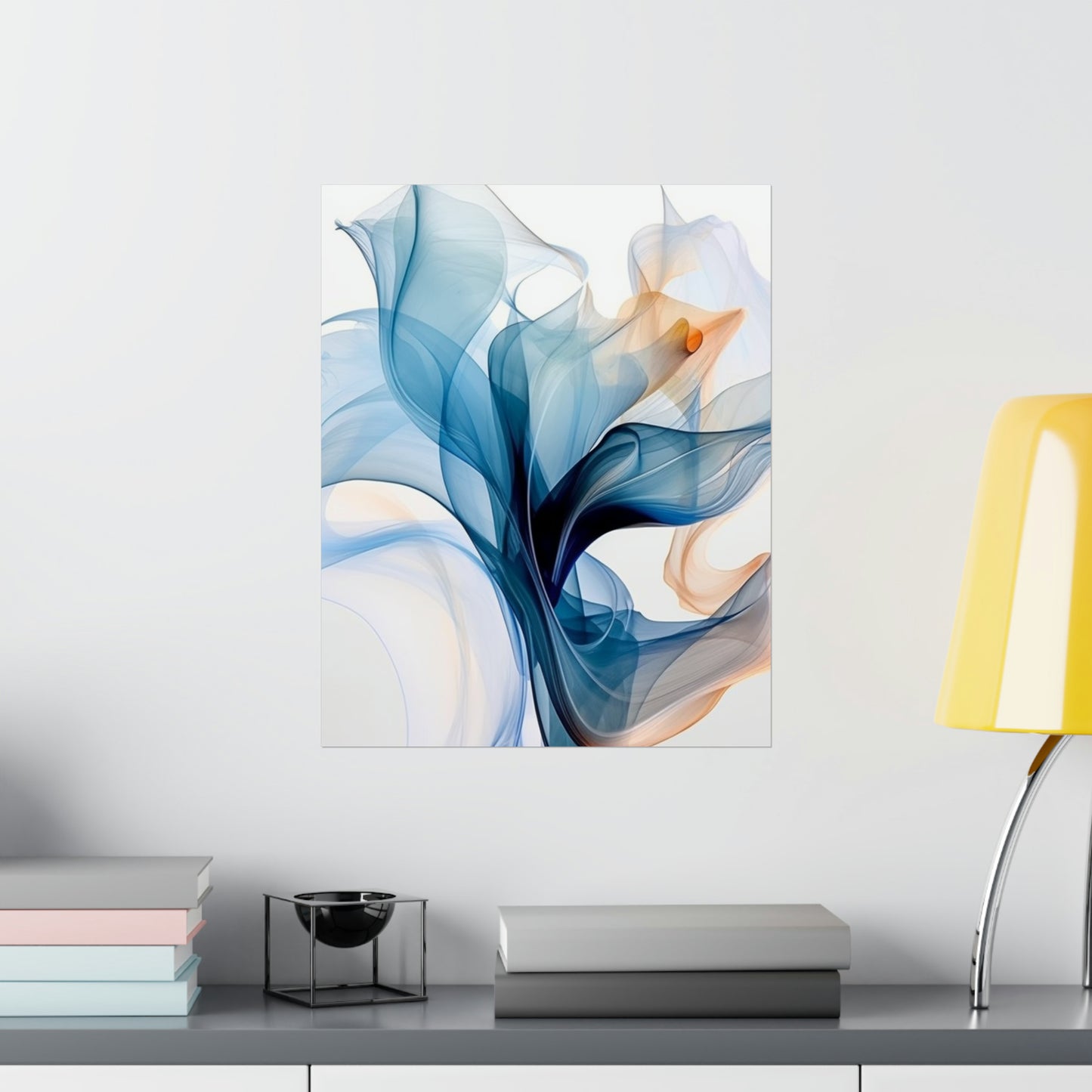 Premium Matte Vertical Posters Blue Tluip Abstract 3