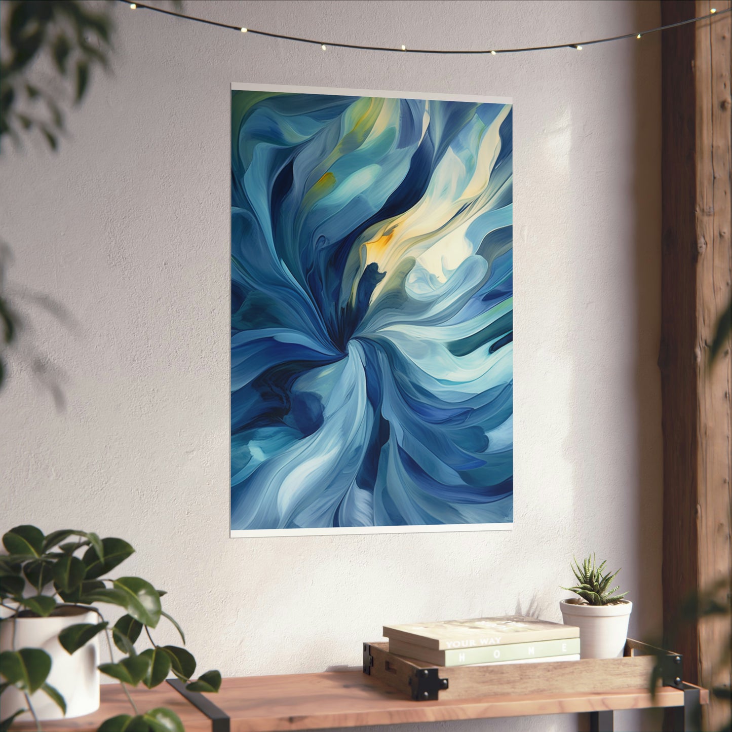 Premium Matte Vertical Posters Blue Tluip Abstract 4