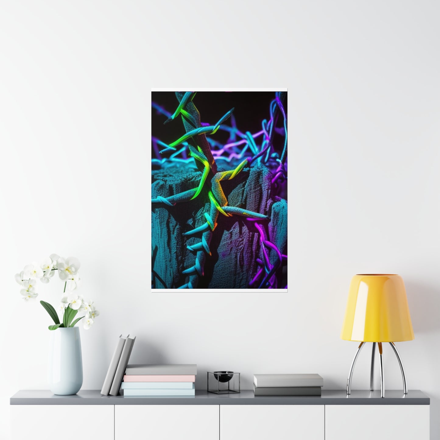 Premium Matte Vertical Posters Macro Neon Barbs 3