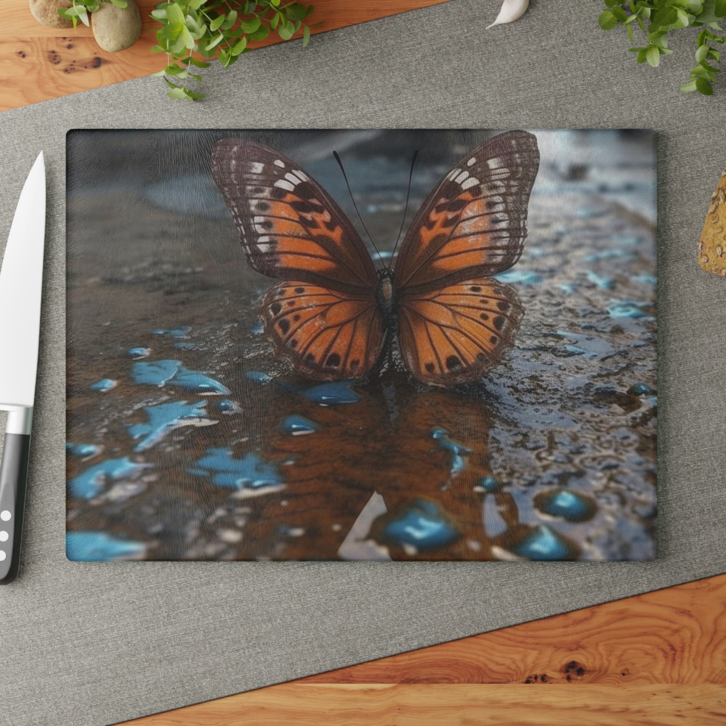 Glass Cutting Board Water Butterfly Street 2