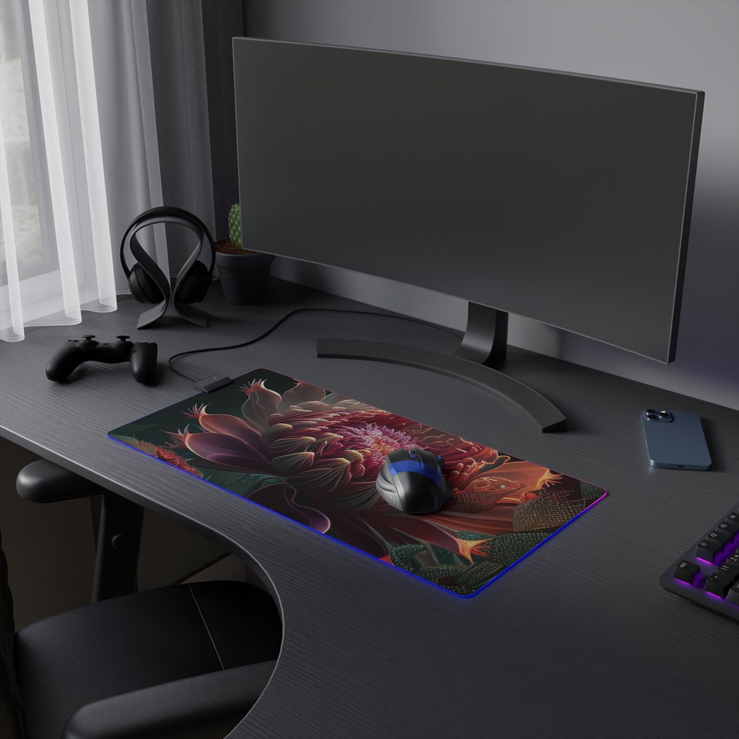 LED Gaming Mouse Pad Flower Arangment 1