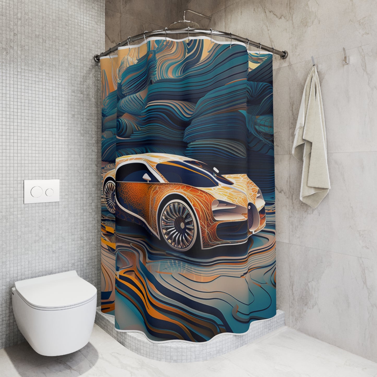 Polyester Shower Curtain Bugatti Abstract Flair 1