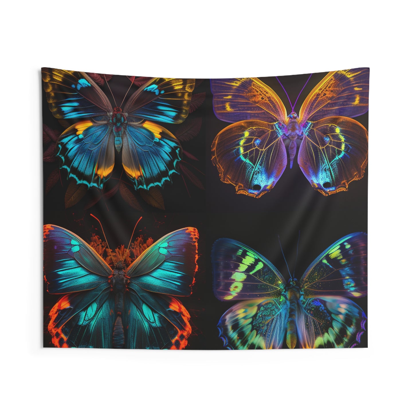 Indoor Wall Tapestries Neon Butterfly Flair 5