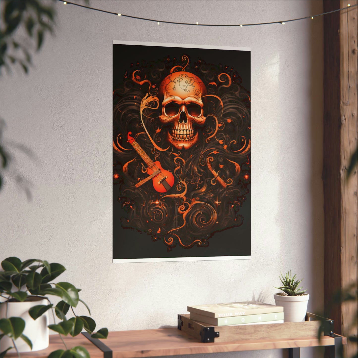 Premium Matte Vertical Posters Skull Treble Clef 4