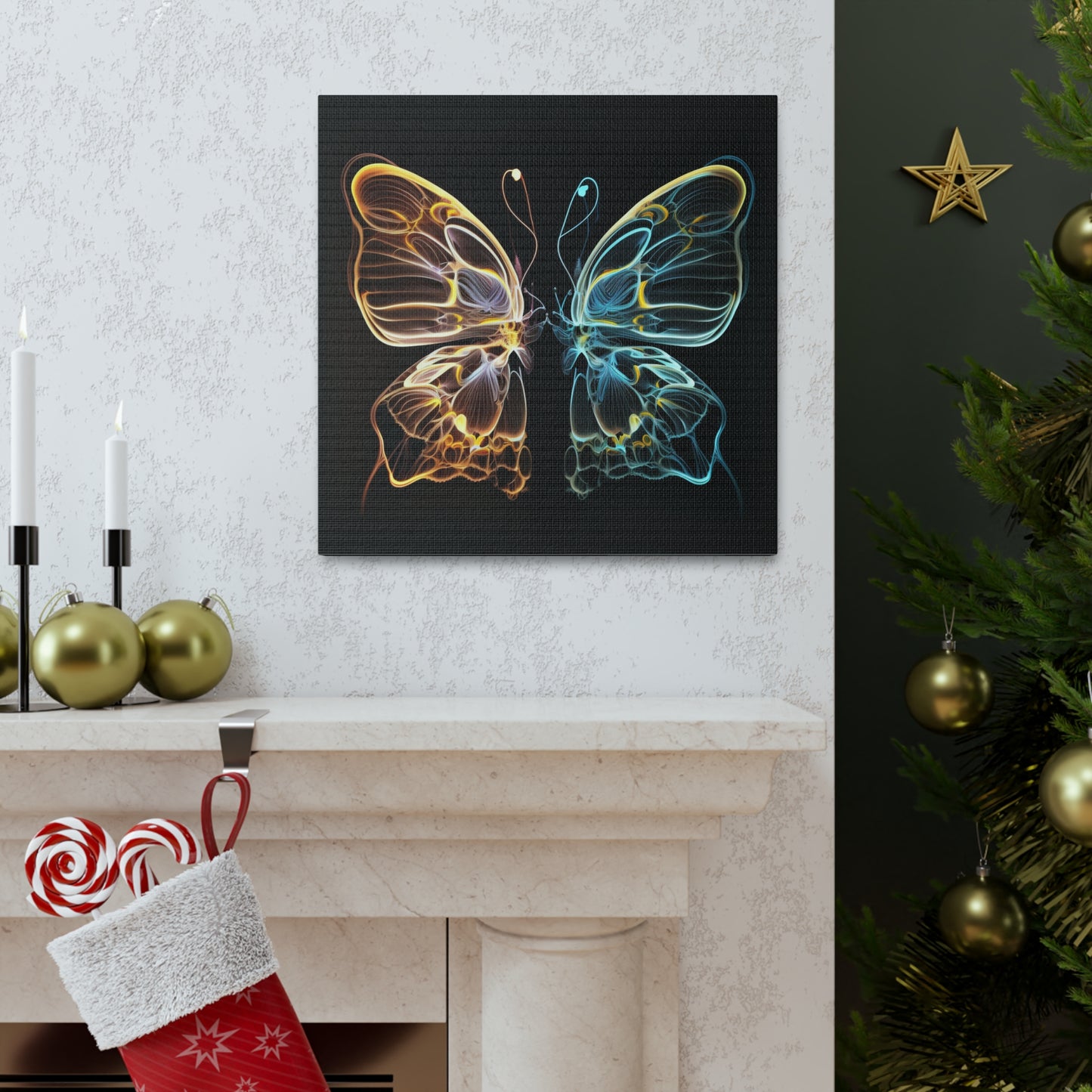 Canvas Gallery Wraps Neon Glo Butterfly 3