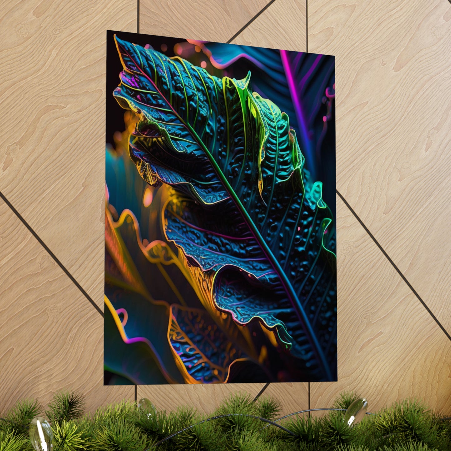 Premium Matte Vertical Posters Florescent Skull Death 4