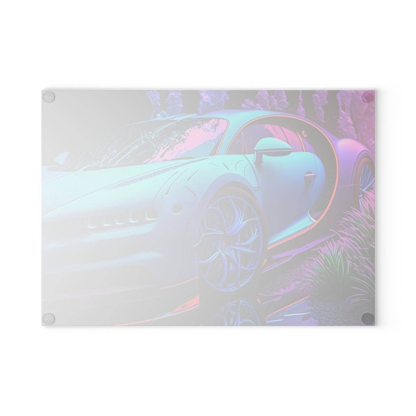 Glass Cutting Board Bugatti Neon Chiron 2