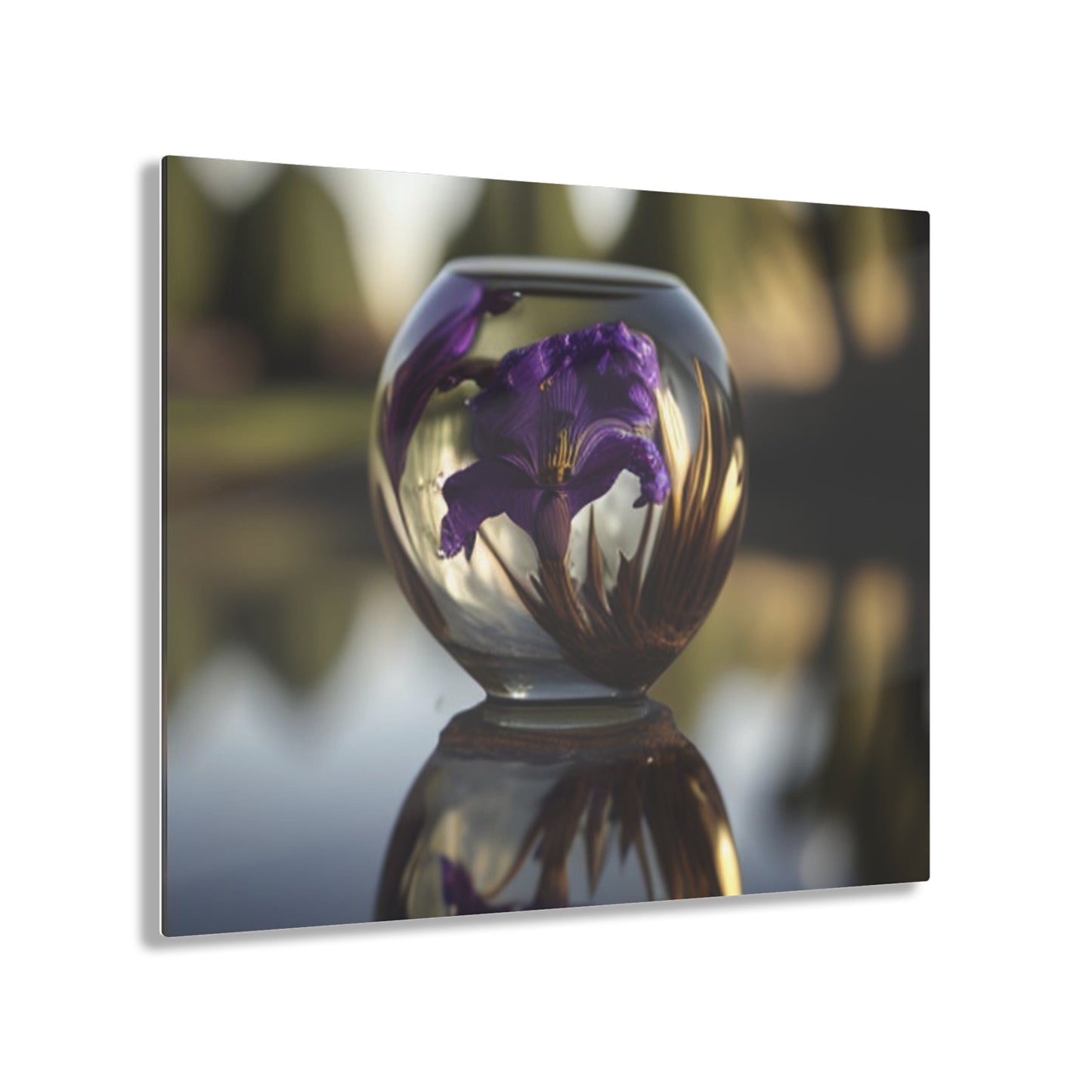 Acrylic Prints Purple Iris in a vase 2