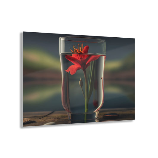 Acrylic Prints Red Lily in a Glass vase 1