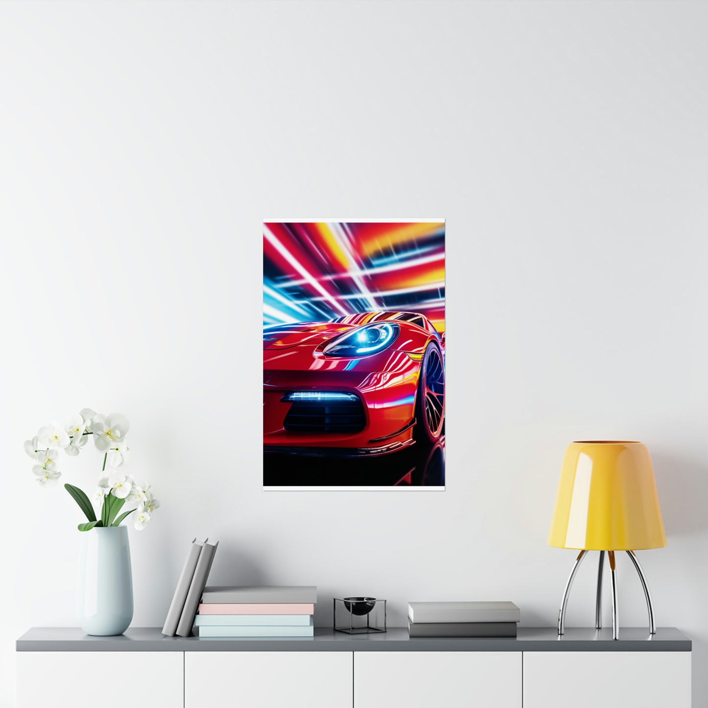 Premium Matte Vertical Posters Macro Flag Ferrari 1