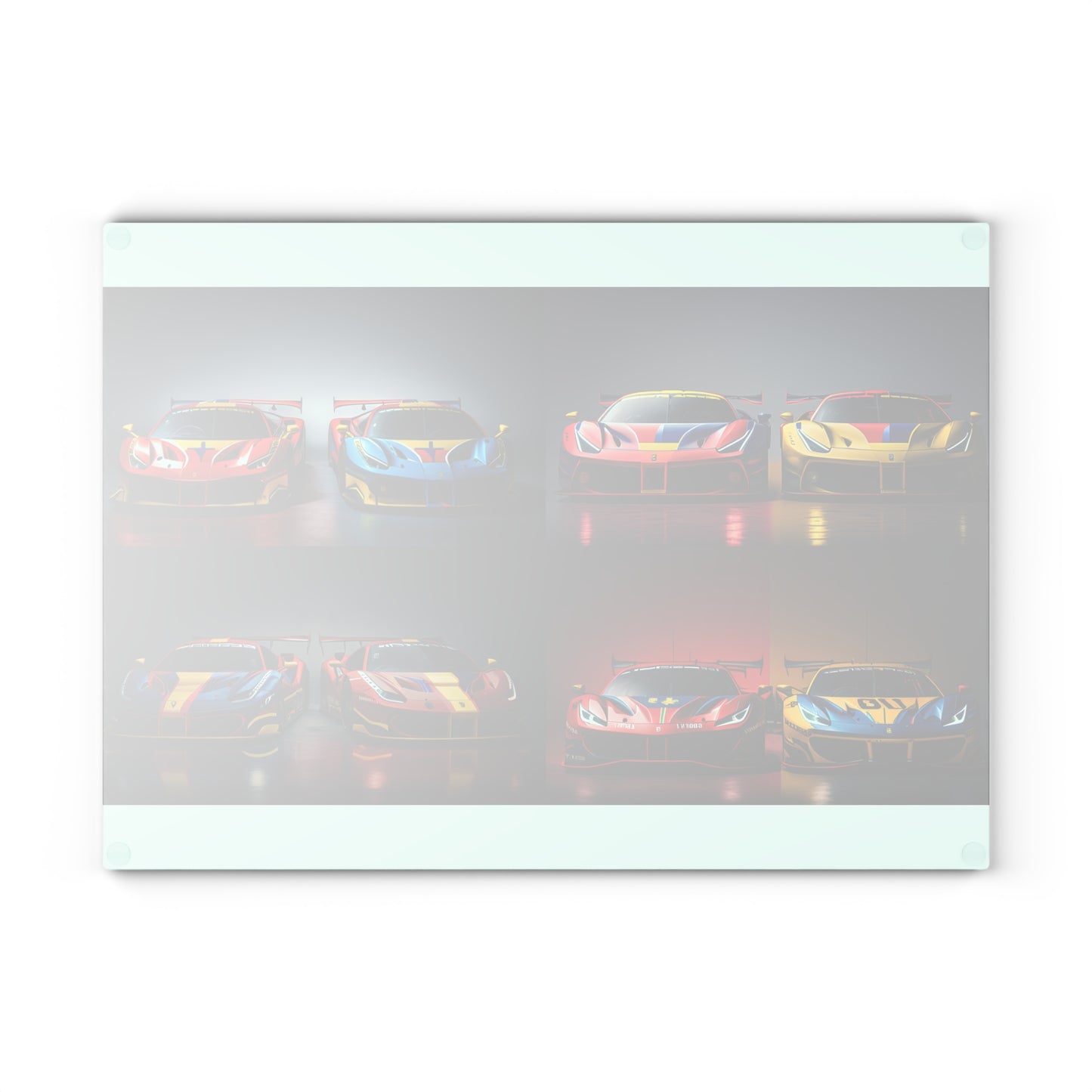 Glass Cutting Board Ferrari Red Blue 5