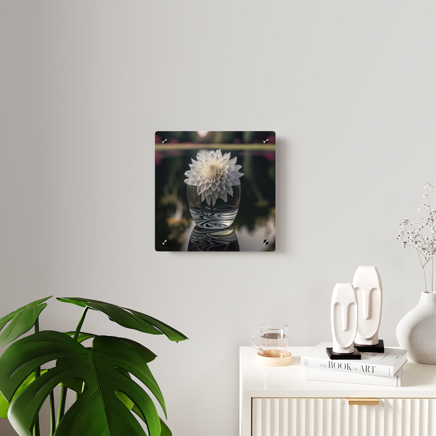 Acrylic Wall Art Panels White Dahlia 2