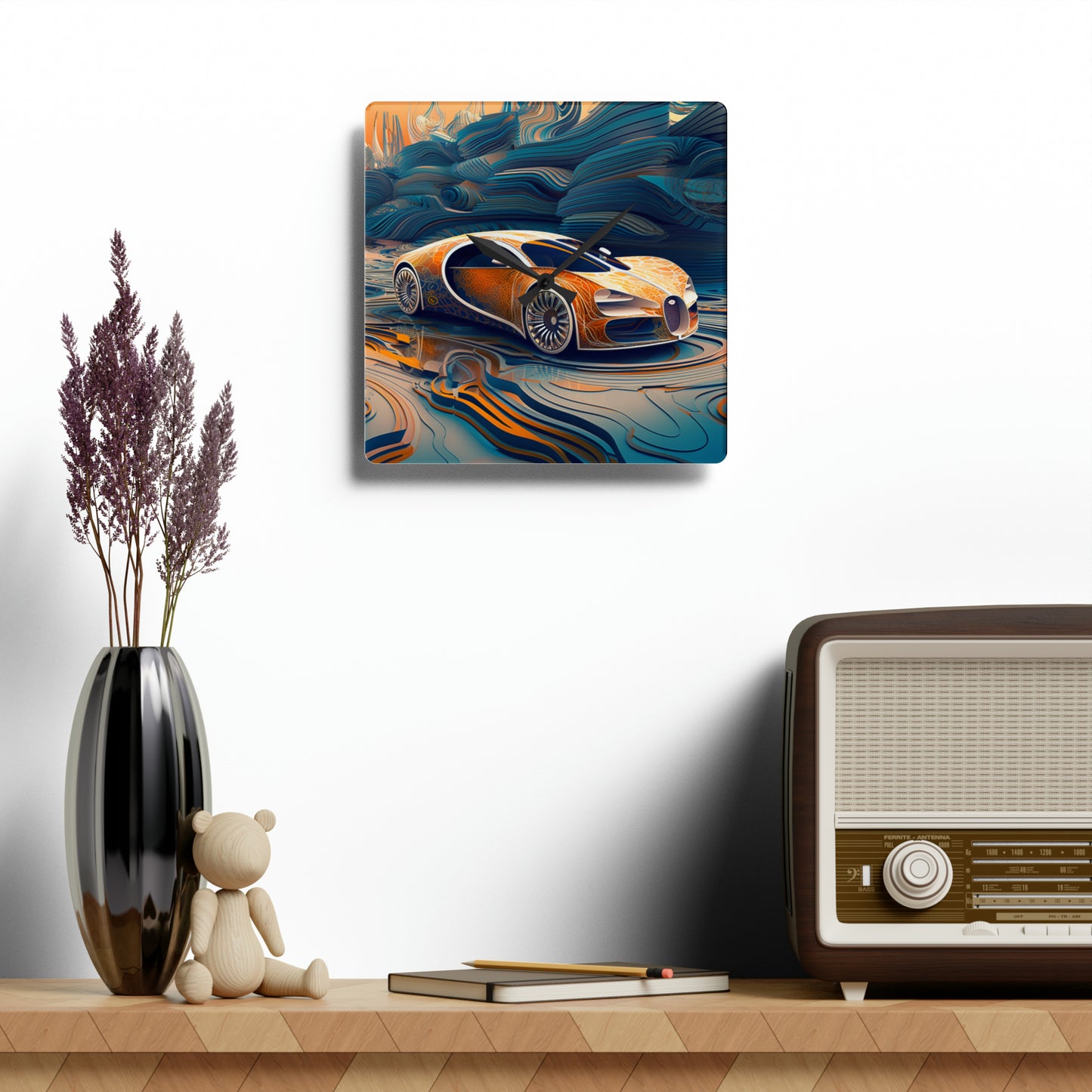 Acrylic Wall Clock Bugatti Abstract Flair 1