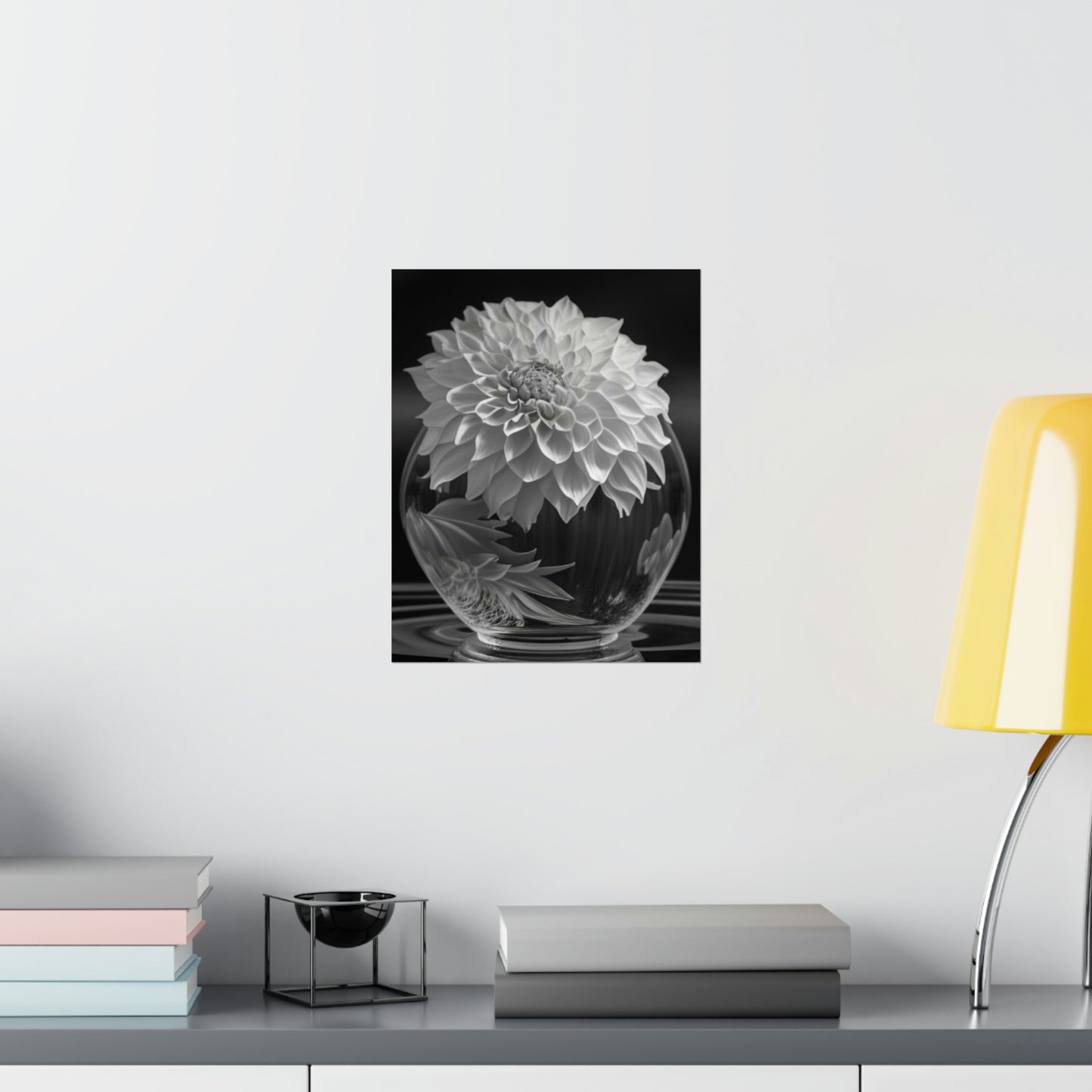 Premium Matte Vertical Posters White Dahlia 1