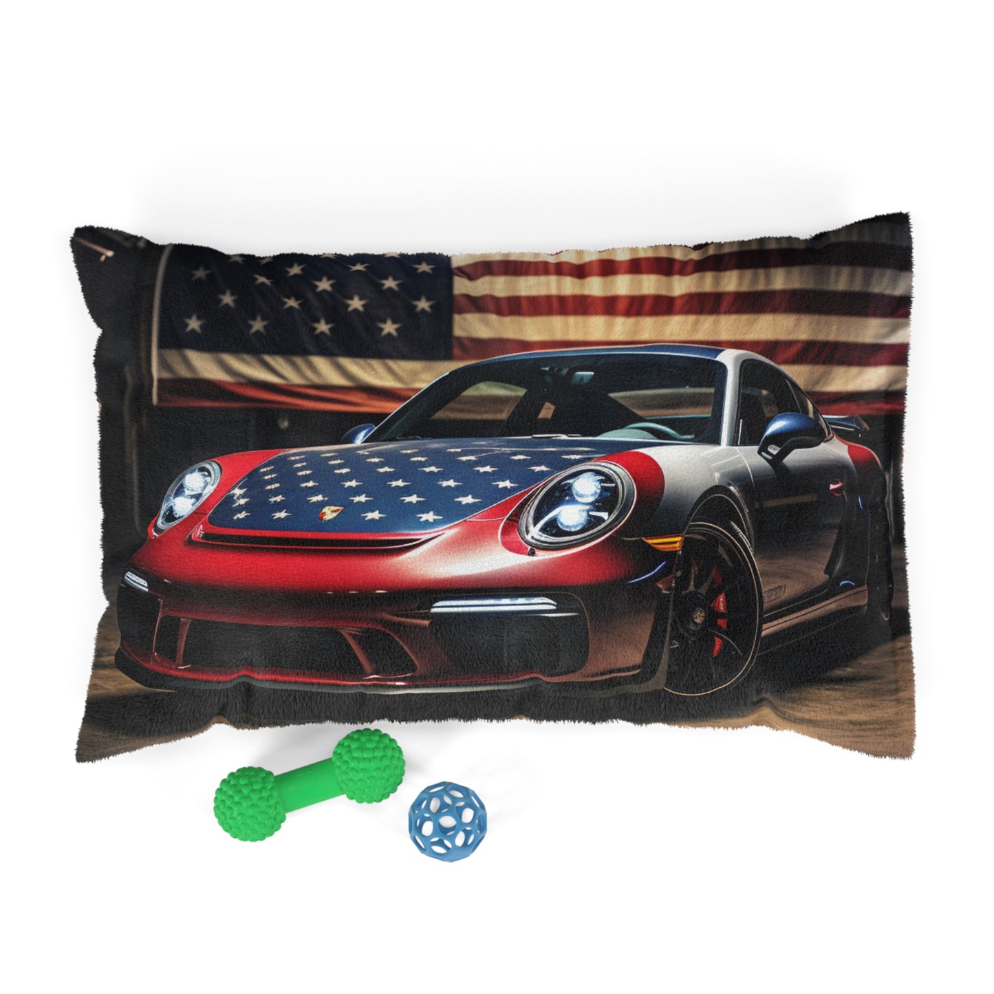 Pet Bed American Flag Background Porsche 1