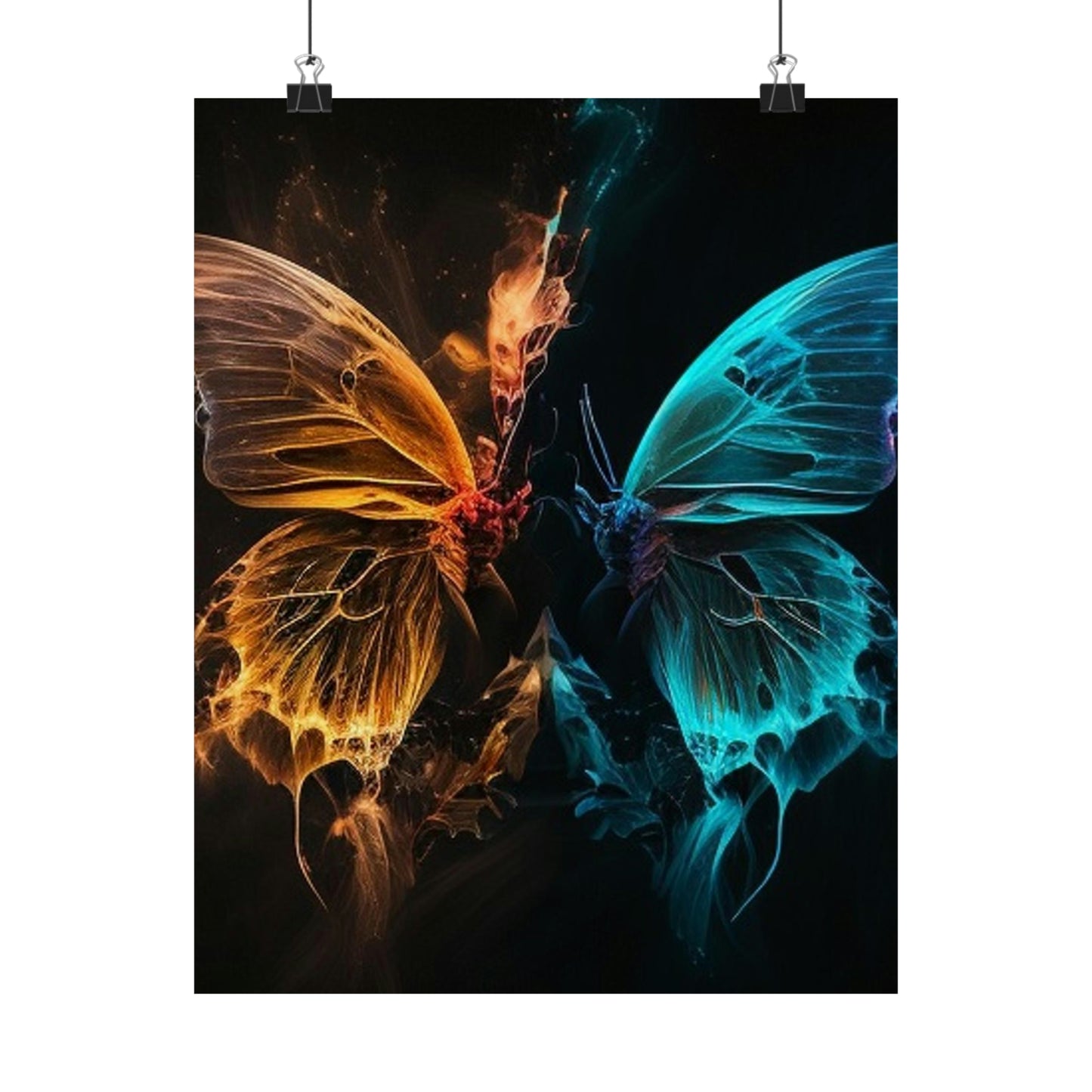 Premium Matte Vertical Posters Neon Glo Butterfly 4