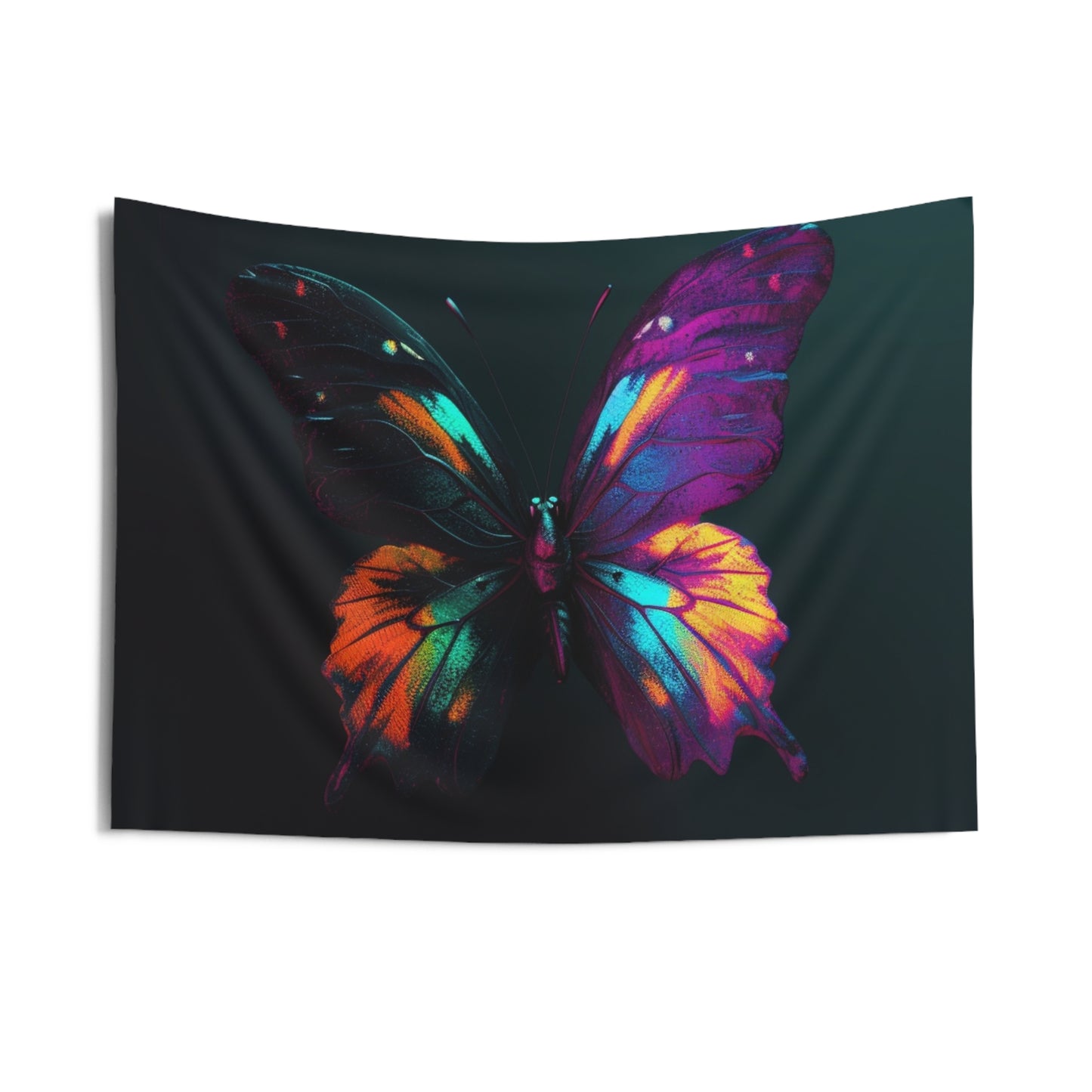 Indoor Wall Tapestries Hyper Colorful Butterfly Purple 3