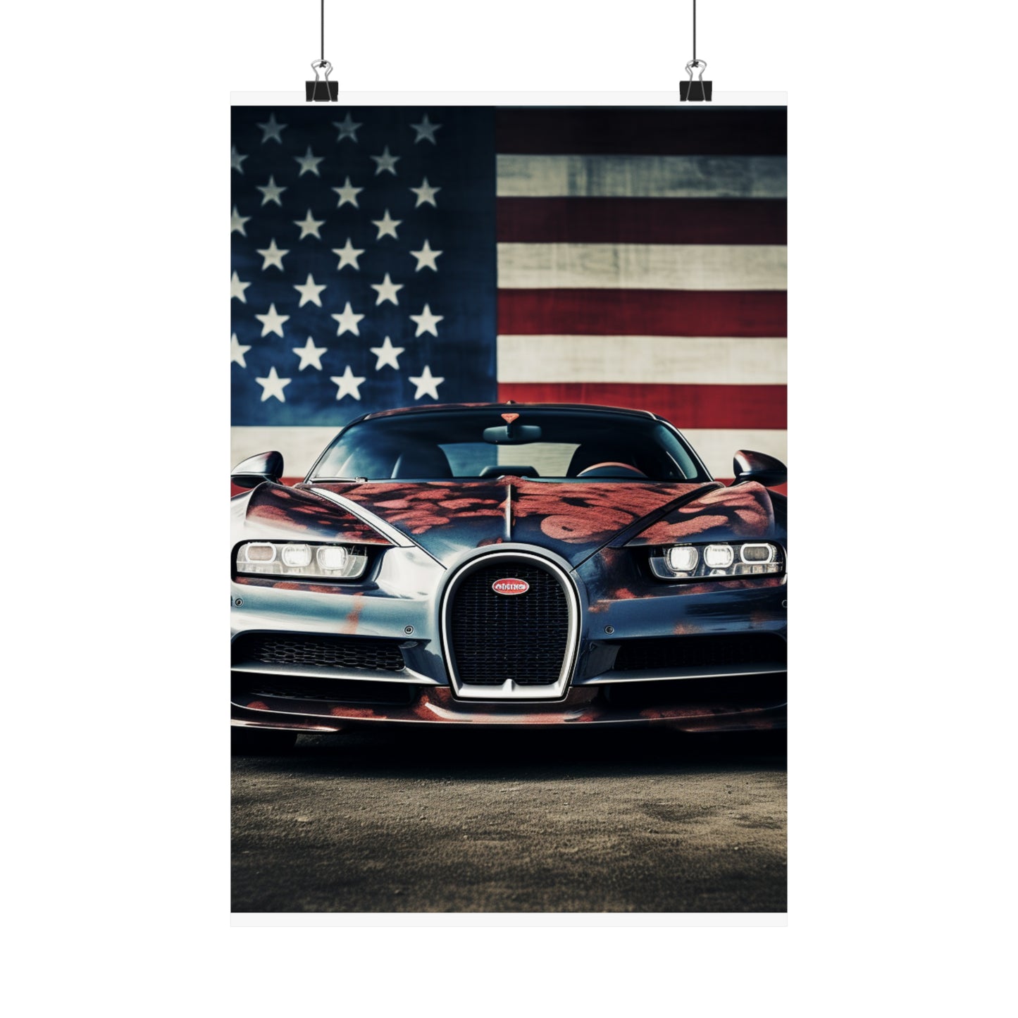 Premium Matte Vertical Posters Bugatti Flag 3