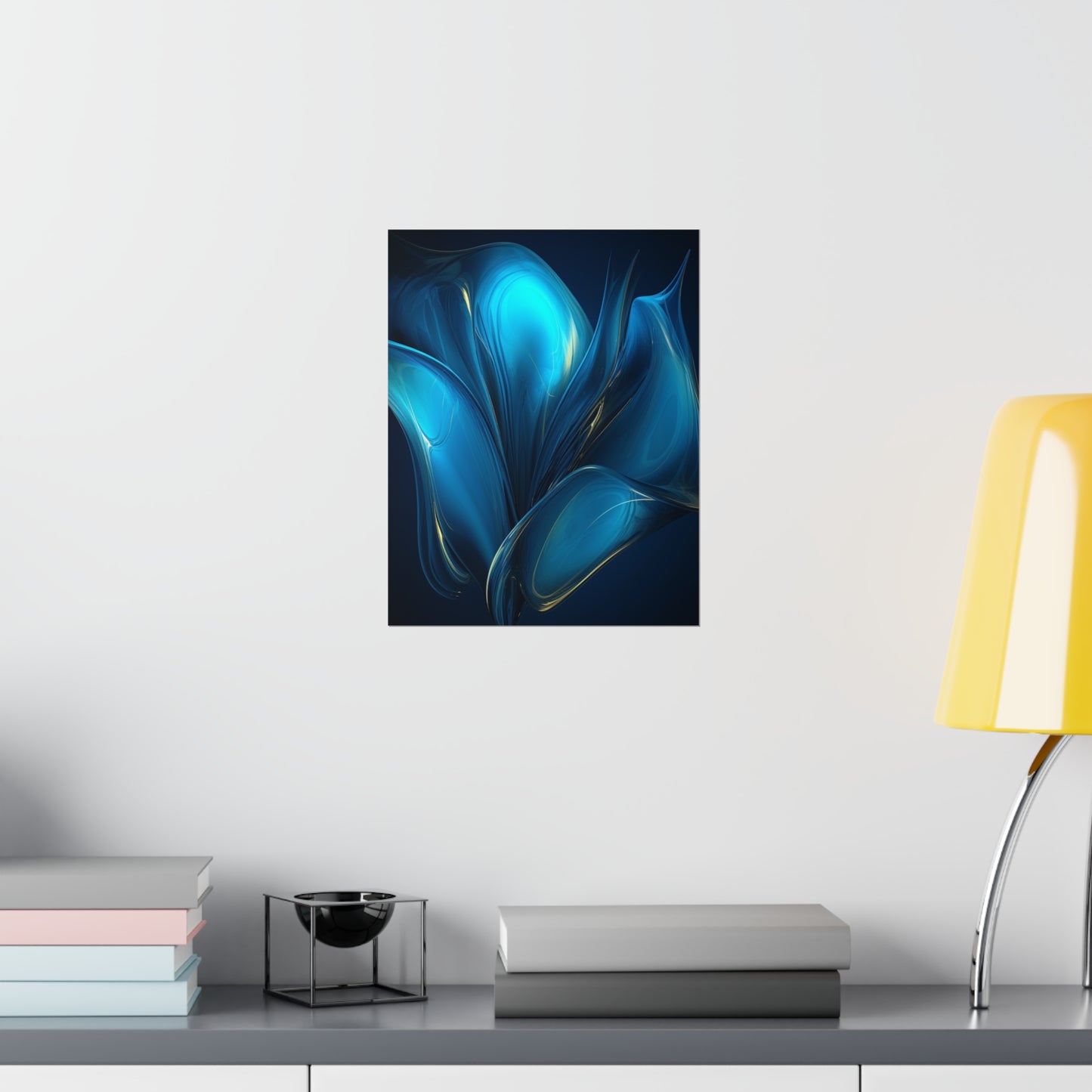 Premium Matte Vertical Posters Abstract Blue Tulip 2