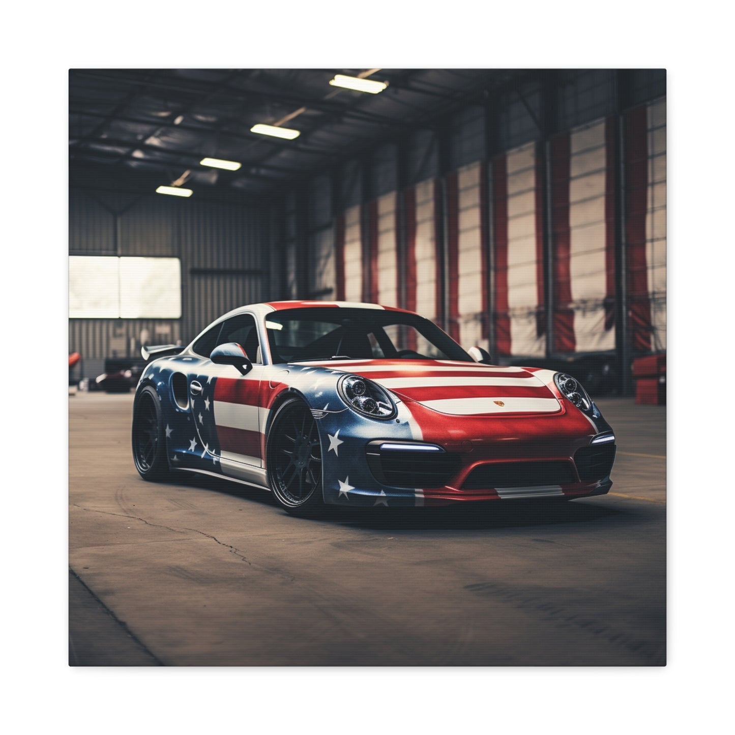 Canvas Gallery Wraps American Flag Porsche 2