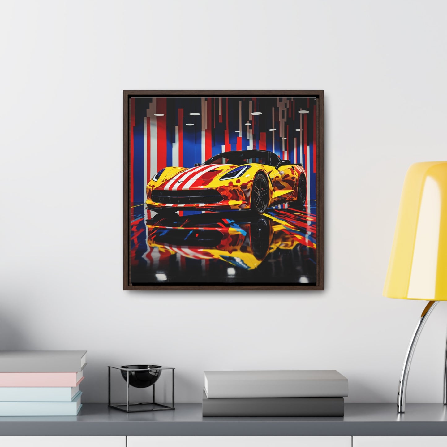 Gallery Canvas Wraps, Square Frame Macro Flag Ferrari 4
