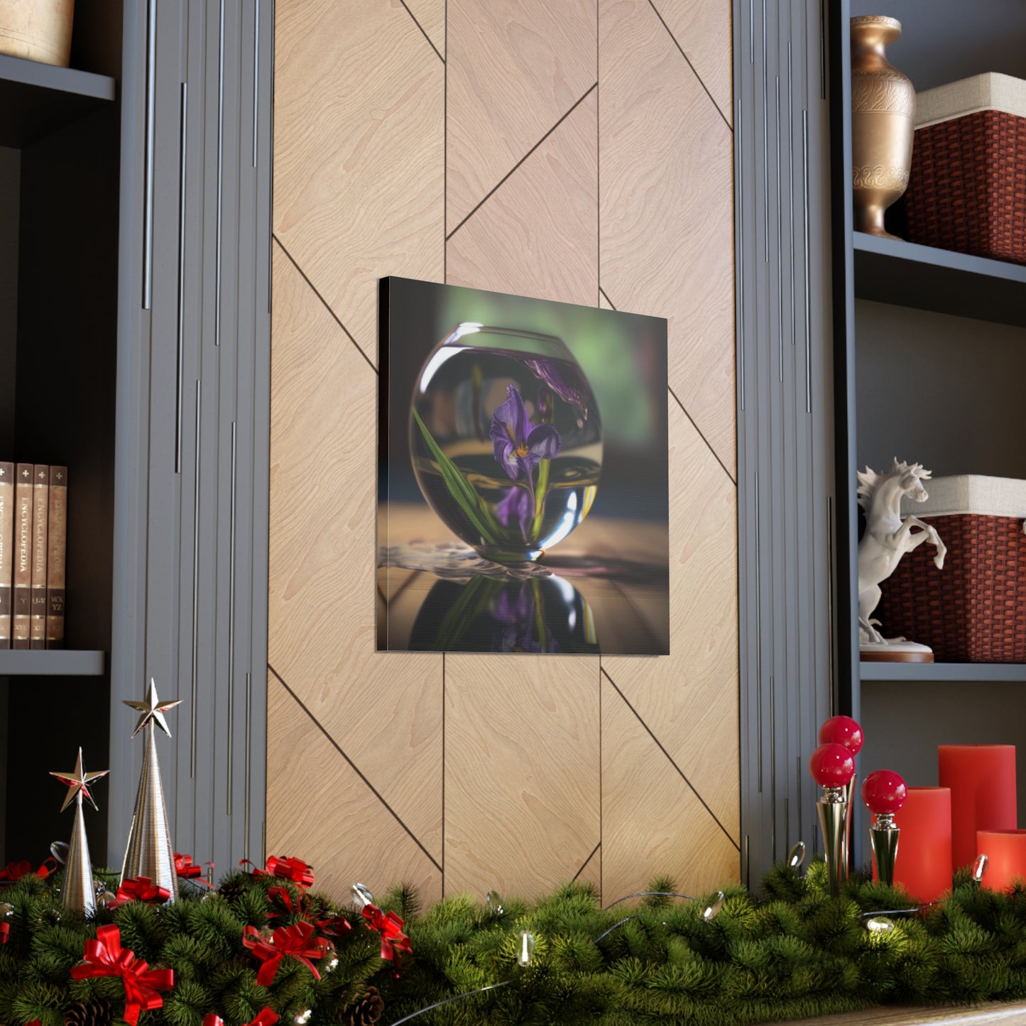 Canvas Gallery Wraps Purple Iris in a vase 1