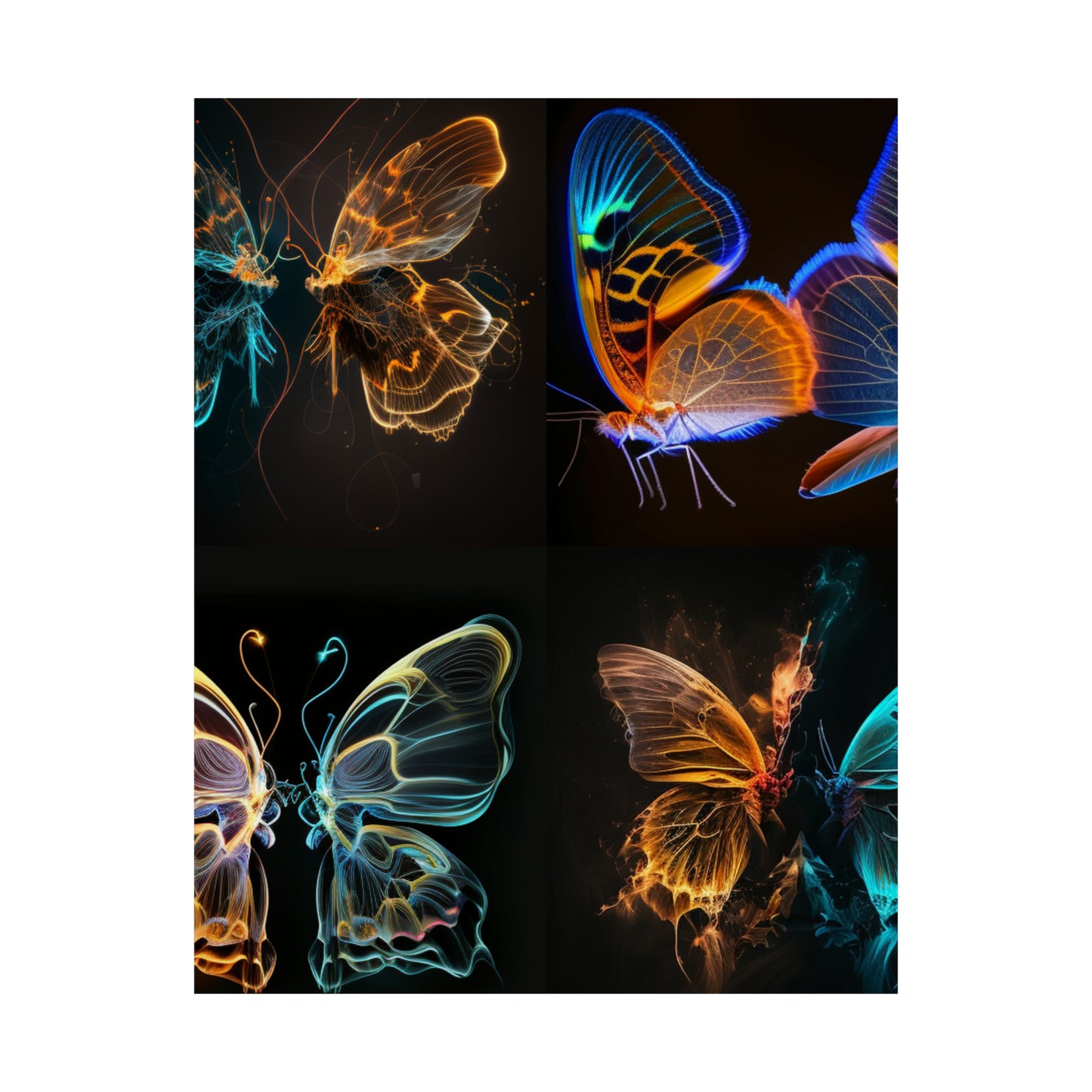 Premium Matte Vertical Posters Neon Glo Butterfly 5