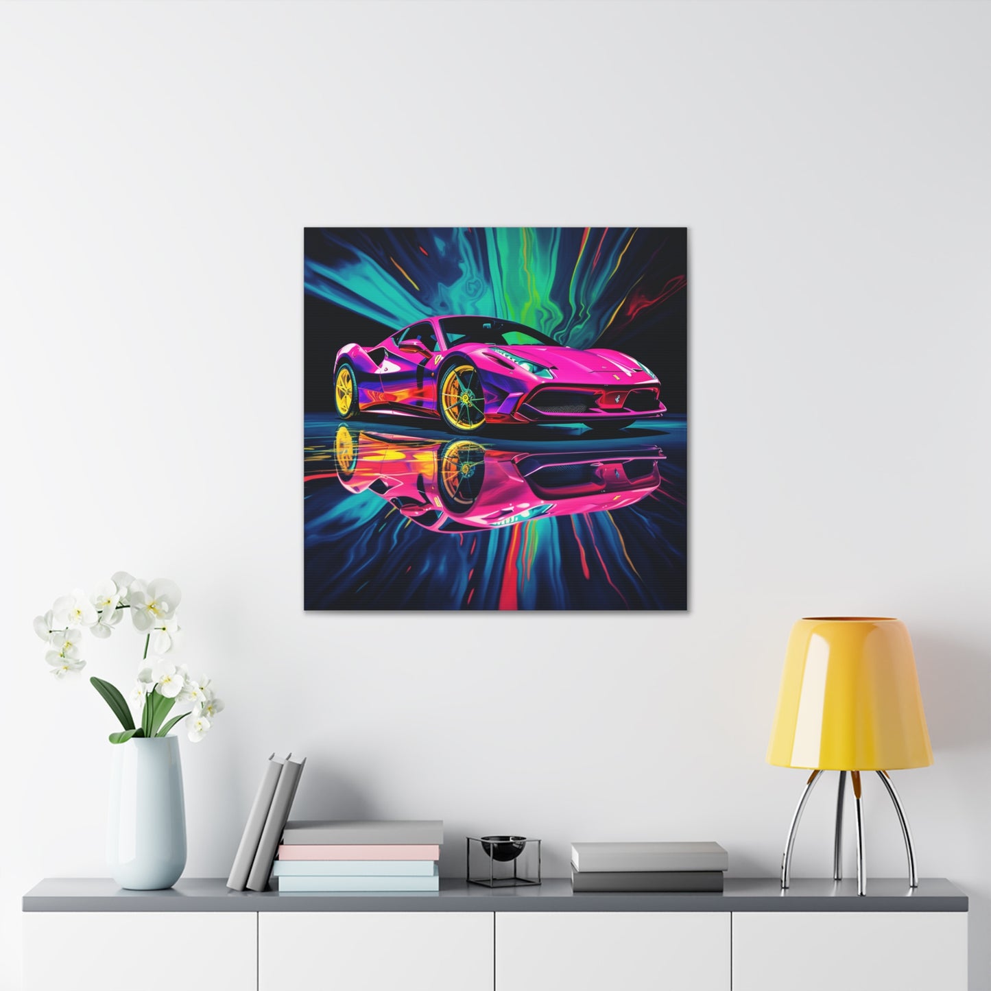 Canvas Gallery Wraps Pink Ferrari Macro 4