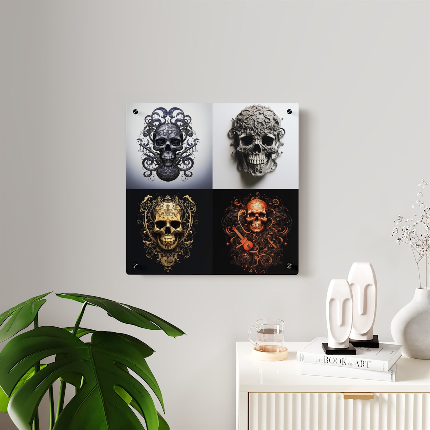 Acrylic Wall Art Panels Skull Treble Clef 5