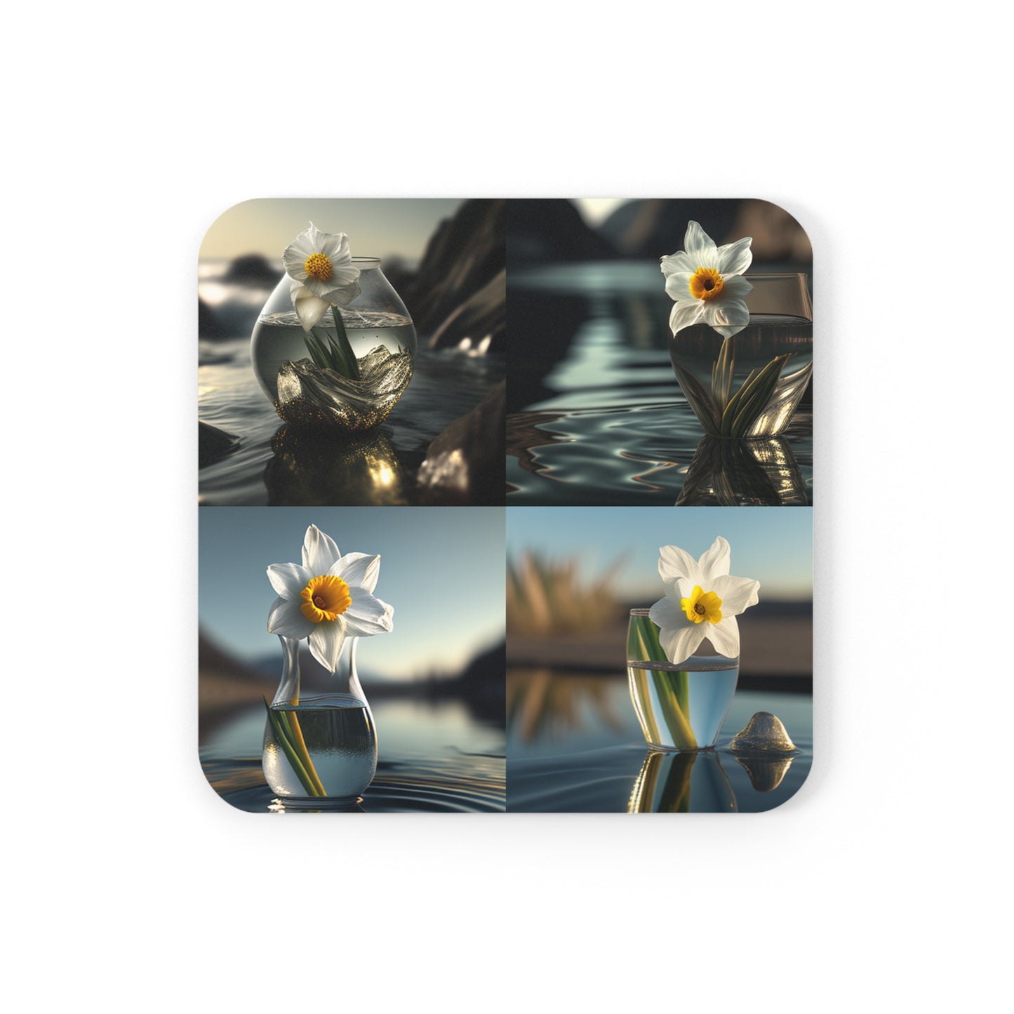 Corkwood Coaster Set Daffodil 5