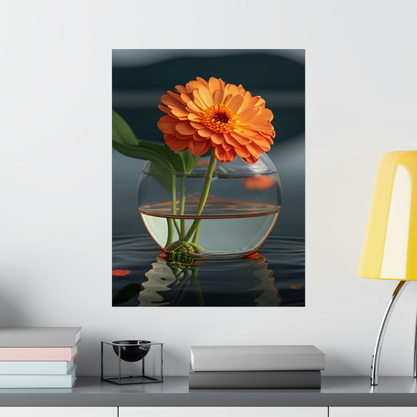 Premium Matte Vertical Posters Orange Zinnia 2