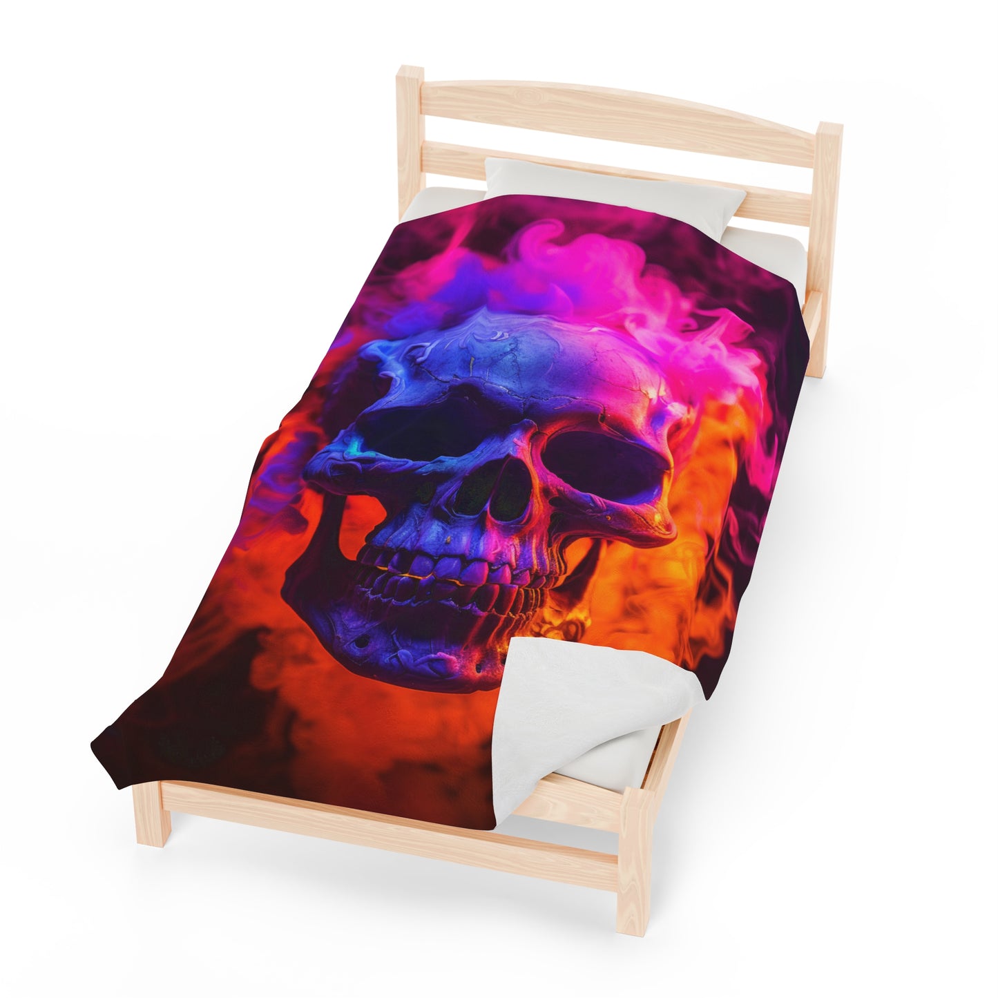 Velveteen Plush Blanket Macro Skull 4