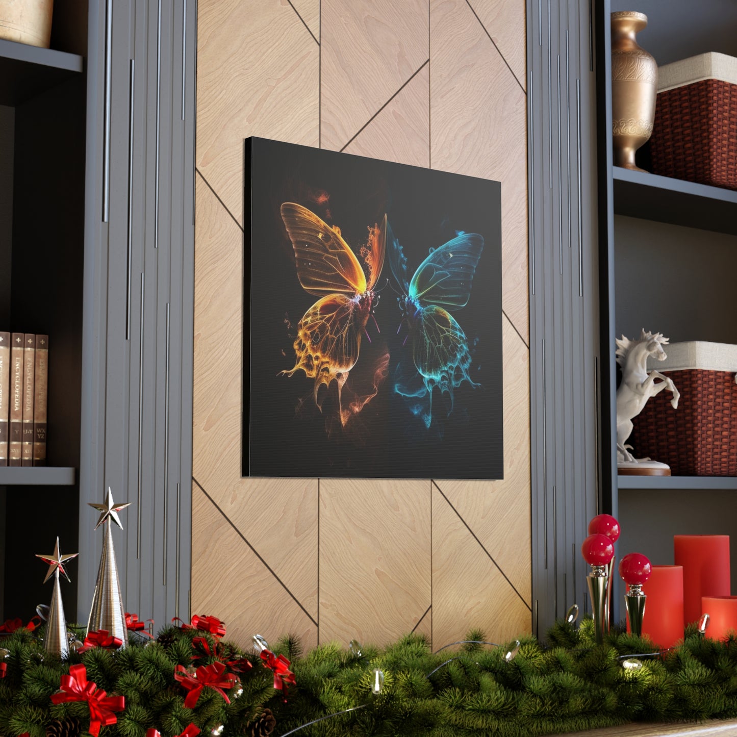 Canvas Gallery Wraps Kiss Neon Butterfly 1