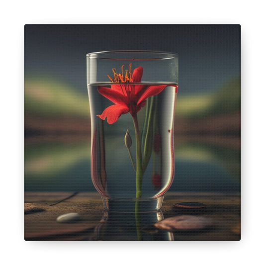 Canvas Gallery Wraps Red Lily in a Glass vase 1