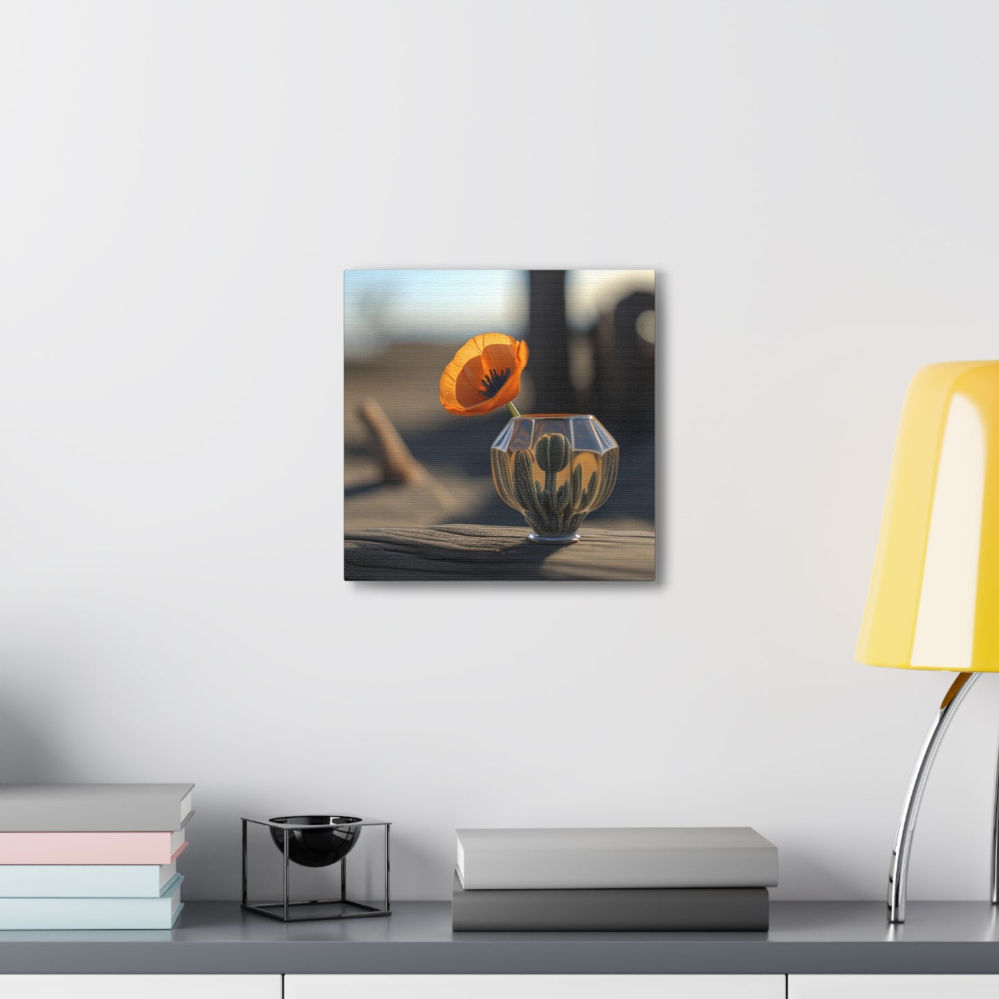 Canvas Gallery Wraps Orange Poppy in a Vase 2