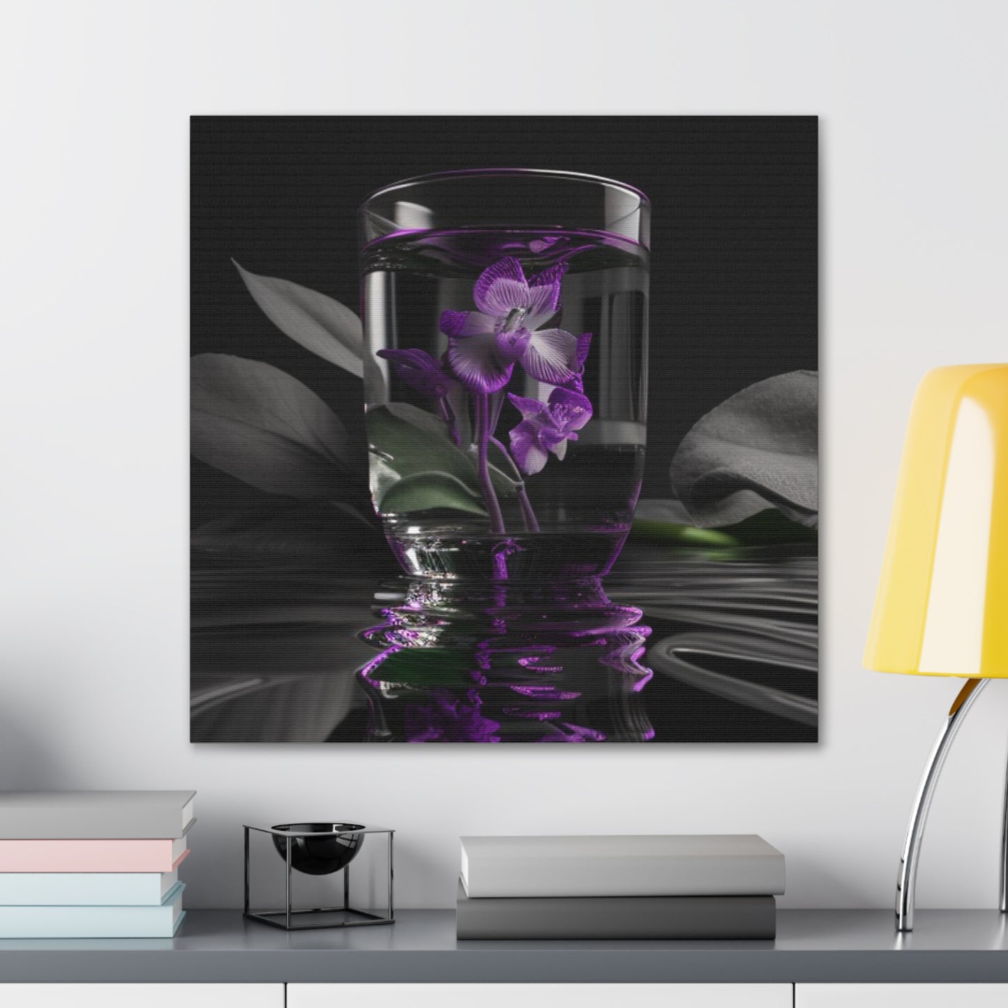 Canvas Gallery Wraps Purple Orchid Glass vase 1