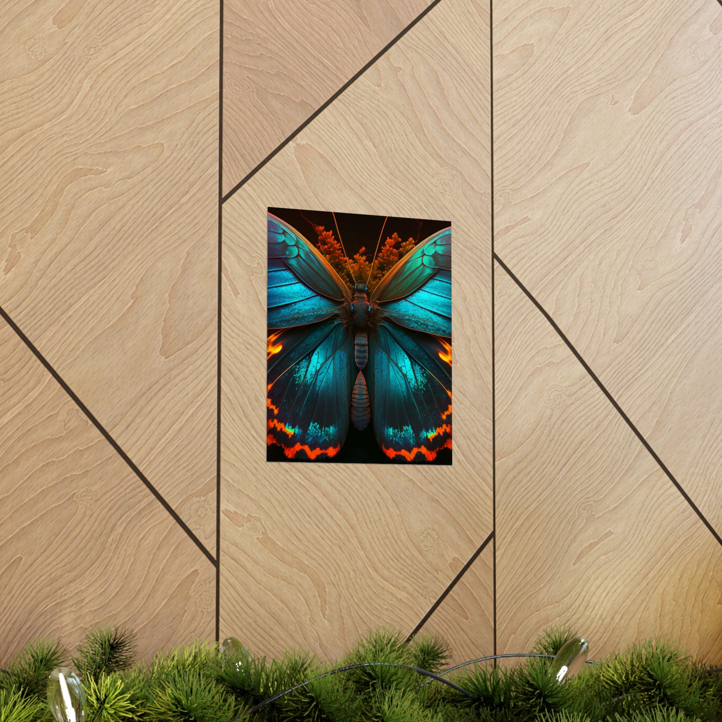 Premium Matte Vertical Posters Neon Butterfly Flair 3