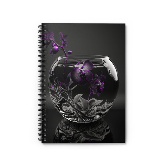 Spiral Notebook - Ruled Line Purple Orchid Glass vase 3