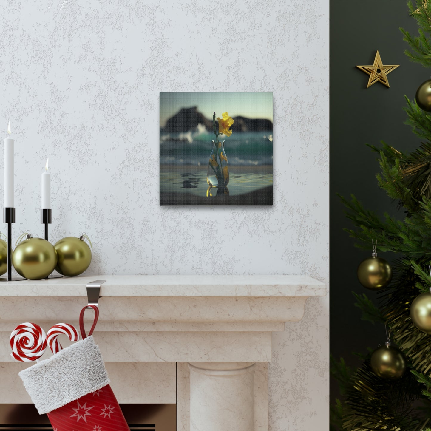 Canvas Gallery Wraps Yellow Gladiolus glass 2