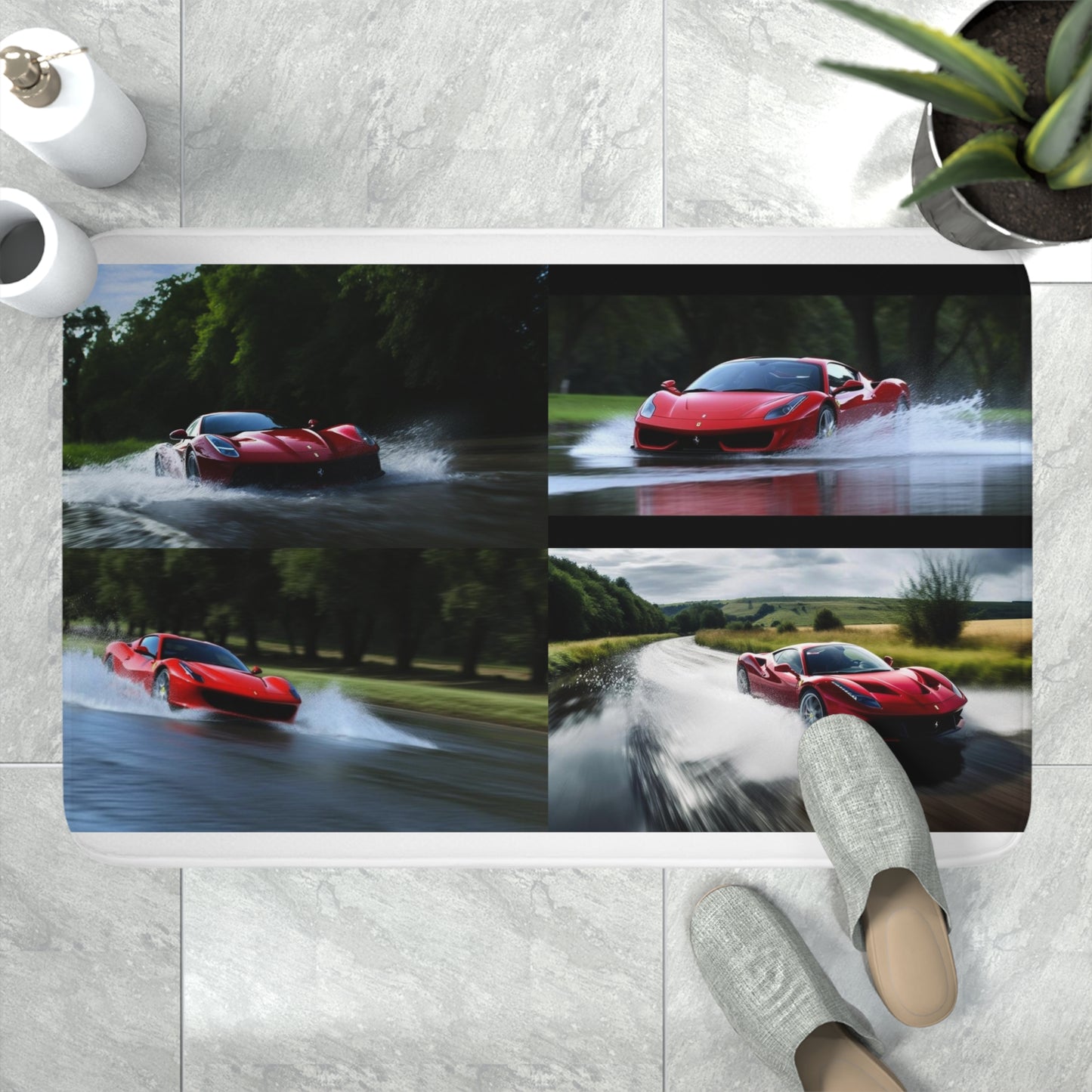 Memory Foam Bath Mat Water Ferrari Splash 5