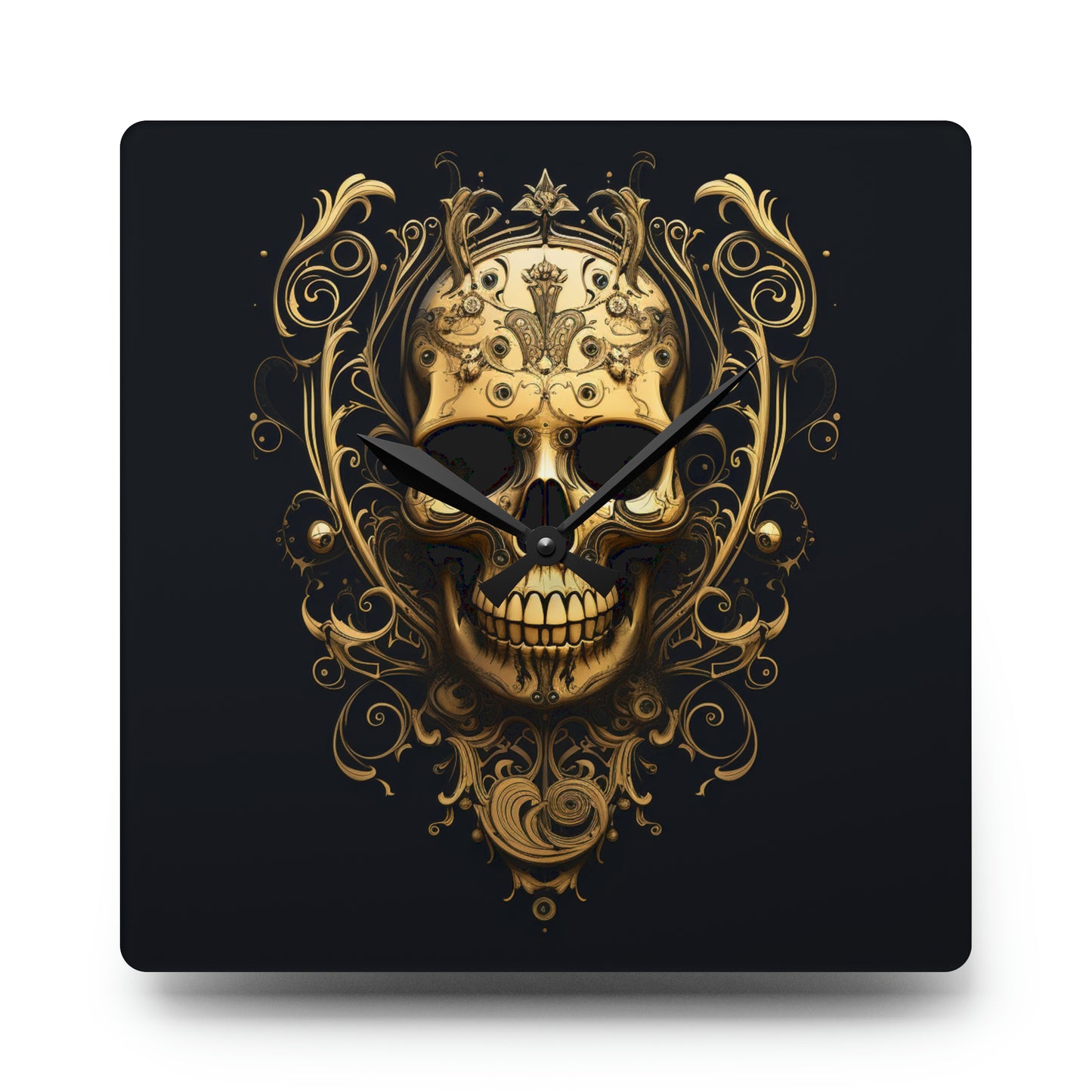 Acrylic Wall Clock Skull Treble Clef 3