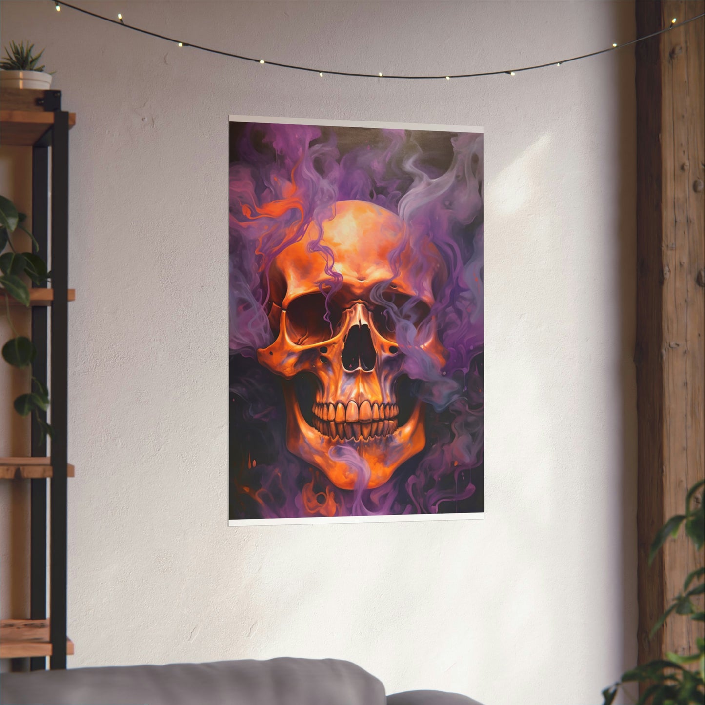 Premium Matte Vertical Posters Skull Flames 4